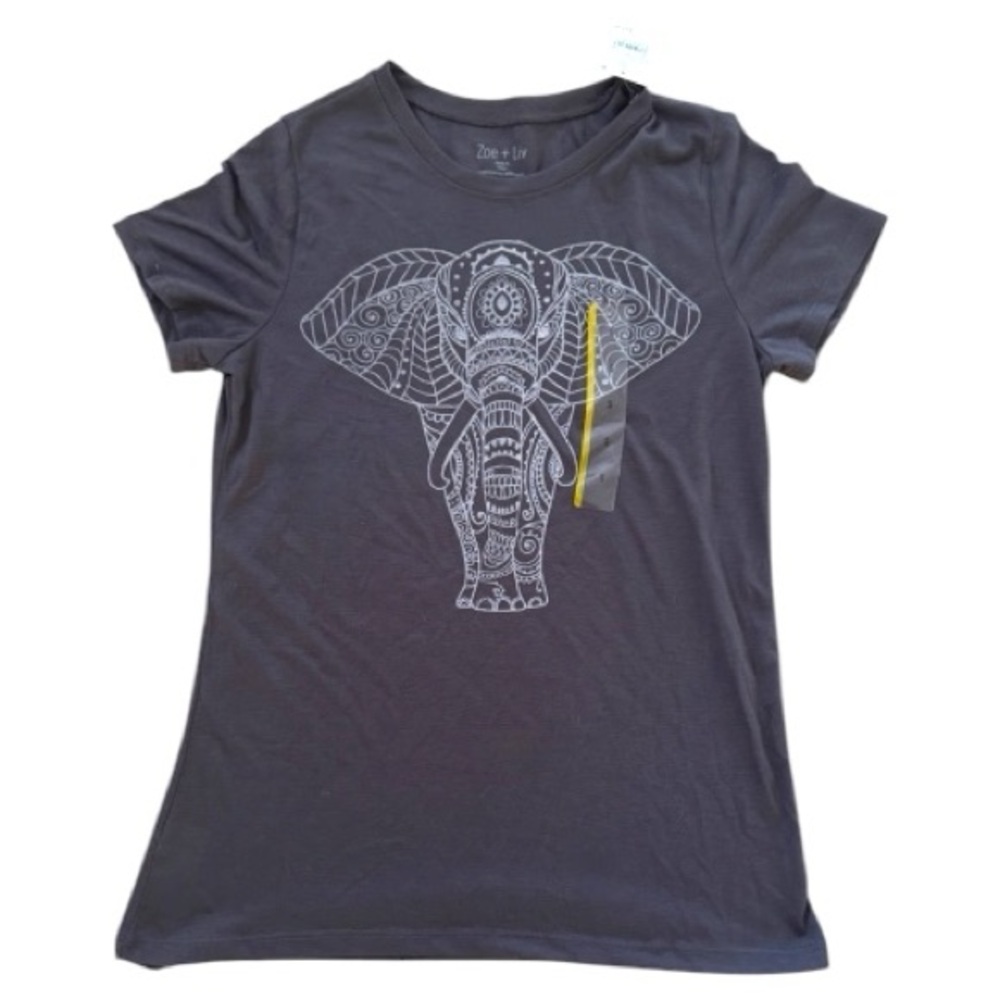 L.O.L. Vintage and Zoe + Liv gray short-sleeve graphic t-shirt in size small NWT